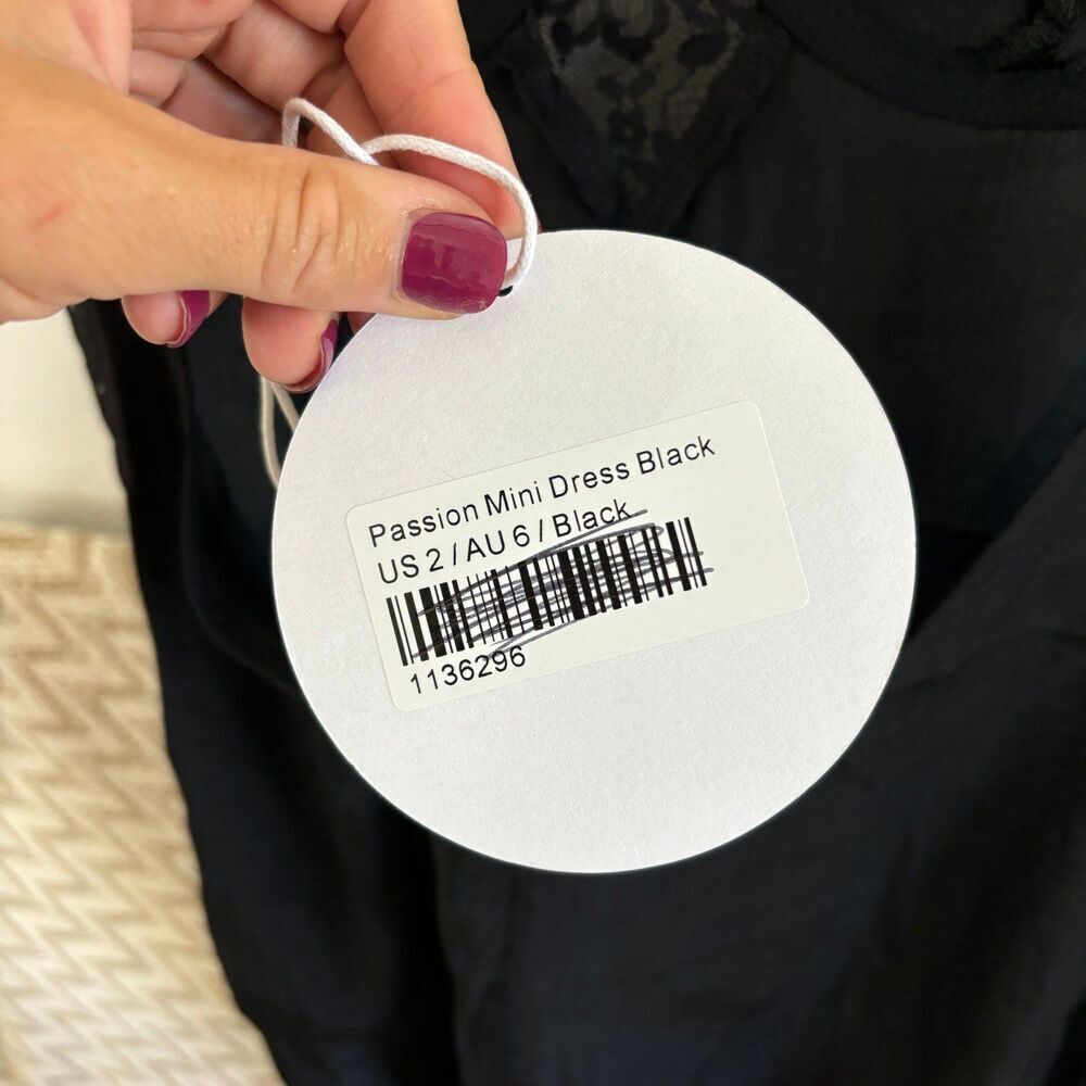 NEW Princess Polly Passion Mini Dress Black Size 2 - Picture 12 of 12